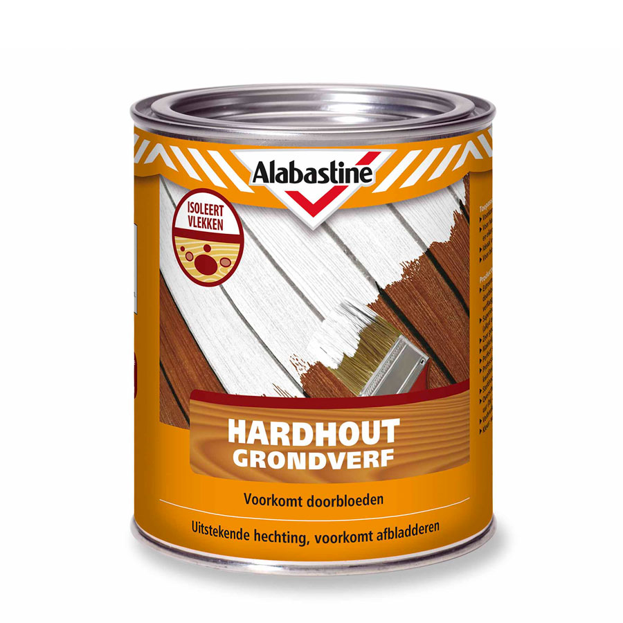 Alabastine Grondverf Hardhout 750 ml. wit *