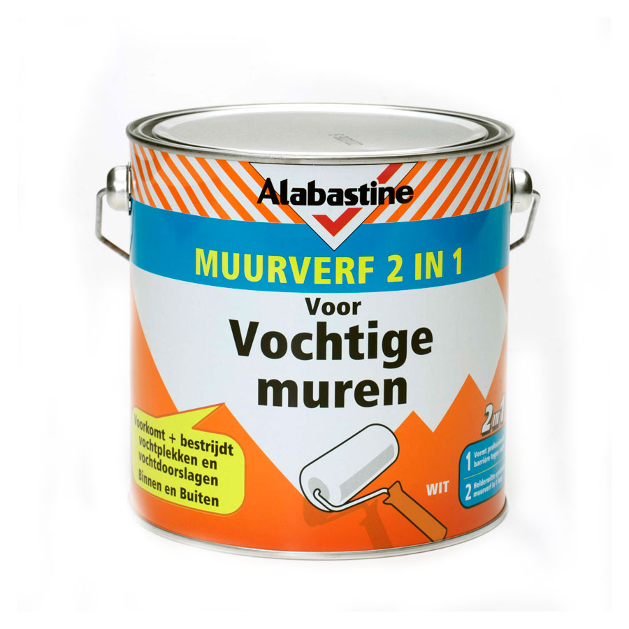 Muurverf2in1VochtigeMuren-2,5ltrBlik-Alabastine