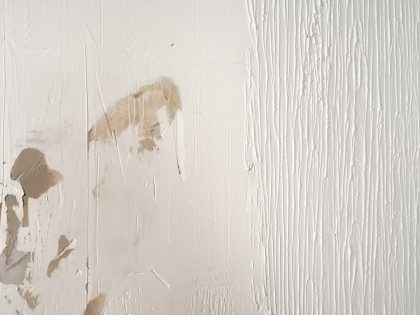 muur met gevulde gaten en beschadigingen en Muurglad Rolbaar Thumbnail